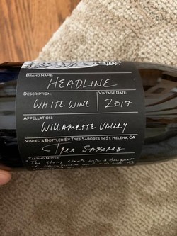 2019 Headline White Blend Oregon