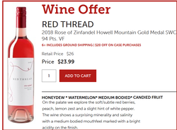 RED THREAD 2018 ROSE OF ZINFANDEL HOWELL MOUNTAIN